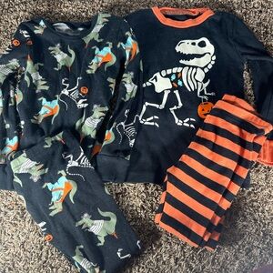 Carter's Black and Green Dinosaur Pajama Set
